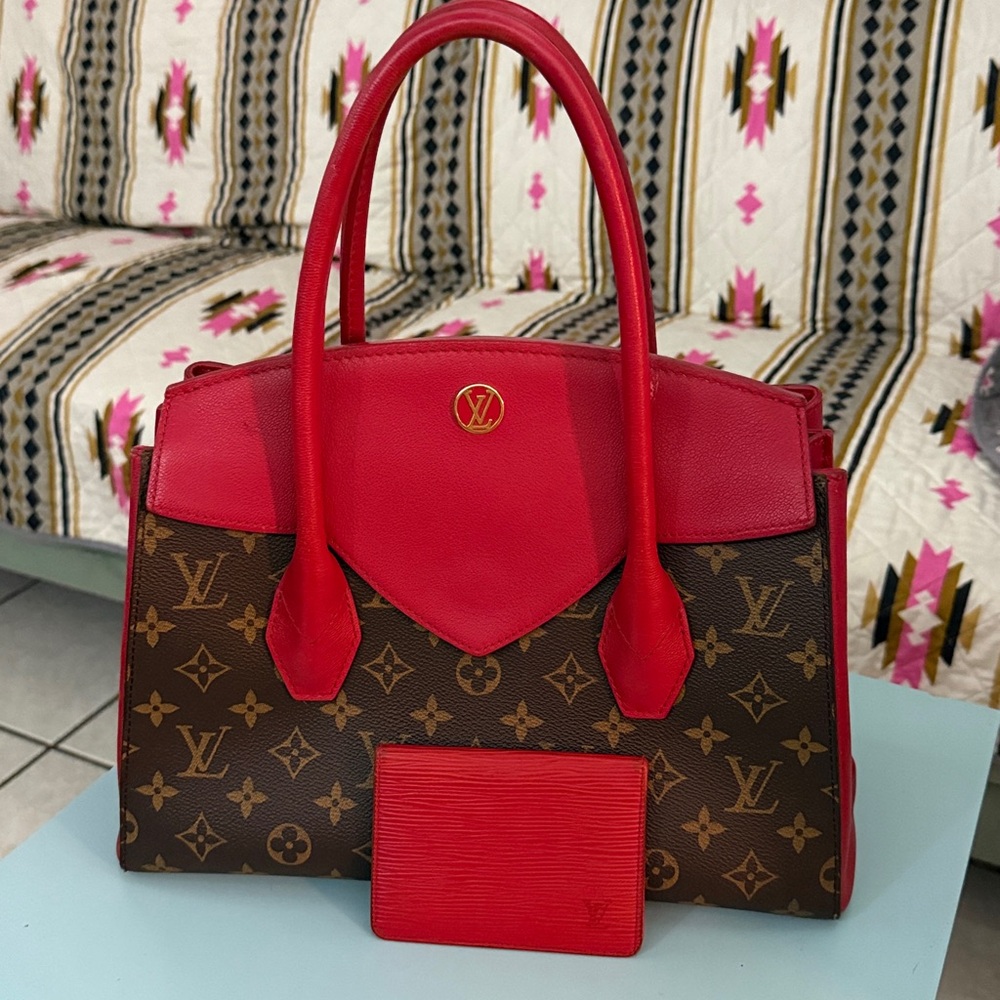 Louis Vuitton Florine Bag 2way Handbag LV Monogram with Red - Picture 15 of 17